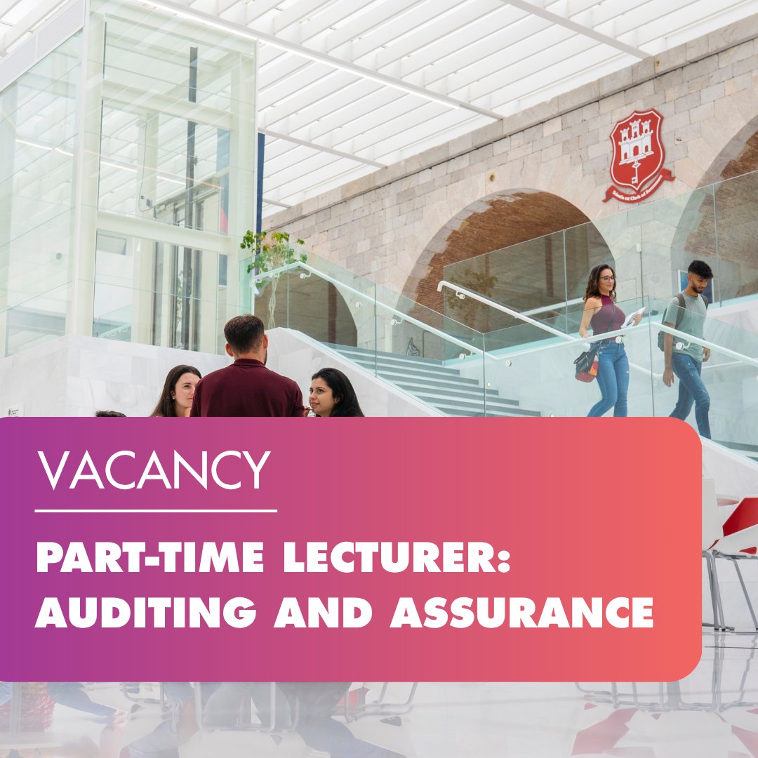 The School of Business invites applicants to teach Auditing and Assurance, a year 3 module on its Bachelor of Business Administration programme. 

Find out more here: unigib.edu.gi/vacancies/

#UniversityofGibraltar #Vacancy #Lecturer #Audit #Assurance
