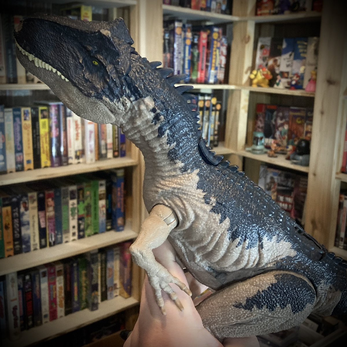joe_danger's tweet photo. With all the love the new Jurassic Park is getting, I’m thrilled I picked up this T. rex toy when I did. Not only does it roar, but it also has battle damage! Childhood dreams, still going strong. #JurassicWorld #DinoCollector #TRexPower https://t.co/3Vqh99Nb5x