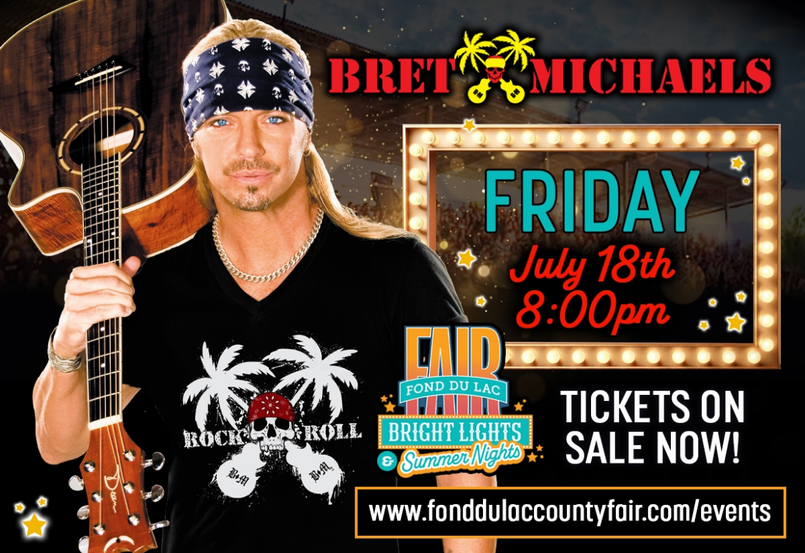 bretmichaels's tweet image. Fond du Lac #Wisconsin get ready to rock 🎸 Bret Michaels is bringing an epic party to @fdlfair on Friday, July 18 for a summer night of all killer, no filler smash hits that you don't want to miss!
Get all the details & tix here👇
fonddulaccountyfair.com