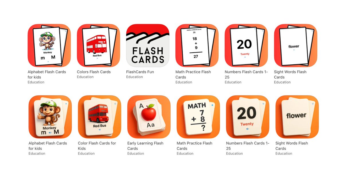 EasySimpleSmart's tweet image. New app icons! #flashcards #education