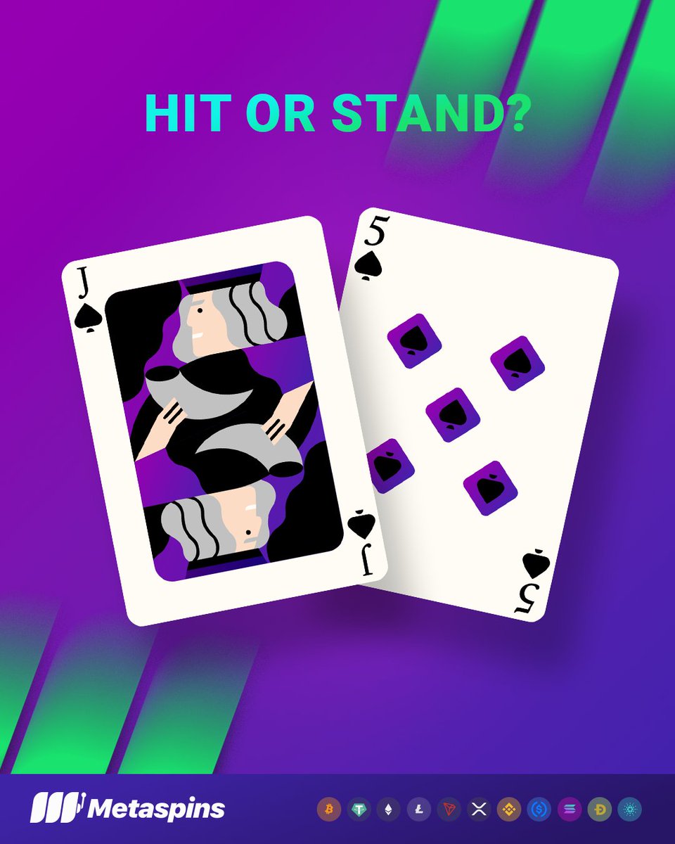metaspinscasino's tweet image. What are you doing in this situation? 🤔

Comment your answer and we will choose five random people and generate whether or not you win the hand

Win the hand and win 20 free spins. It's that easy!! 😊

To enter:
🔁 Retweet
💬 Comment your answer and VALID Metaspins User ID
