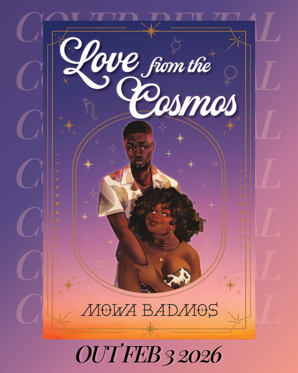 MoTheBad's tweet photo. 🪐COVER REVEAL🪐

here is the gorgeous cover for my debut LOVE FROM THE COSMOS (Turner Pub, out Feb 3rd 2026). 

where an opinionated doctor meets a brooding black-sheep god in this sexy astrological romcom. 

🔗 in bi0 for preorder links and more 

💋 Mo https://t.co/sn2RdBBnTl