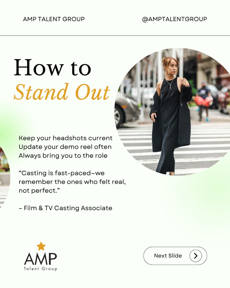 amptalentgroup's tweet image. 🔥 Want more casting tips or help prepping your portfolio?

📩 DM us or visit our website — let’s get you noticed.
.
.
.
.
.
.
#AMPTalent #CastingTips #WhatCastingDirectorsWant #ActorsLife #BookedAndBusy #CastingReady #RepresentationMatters