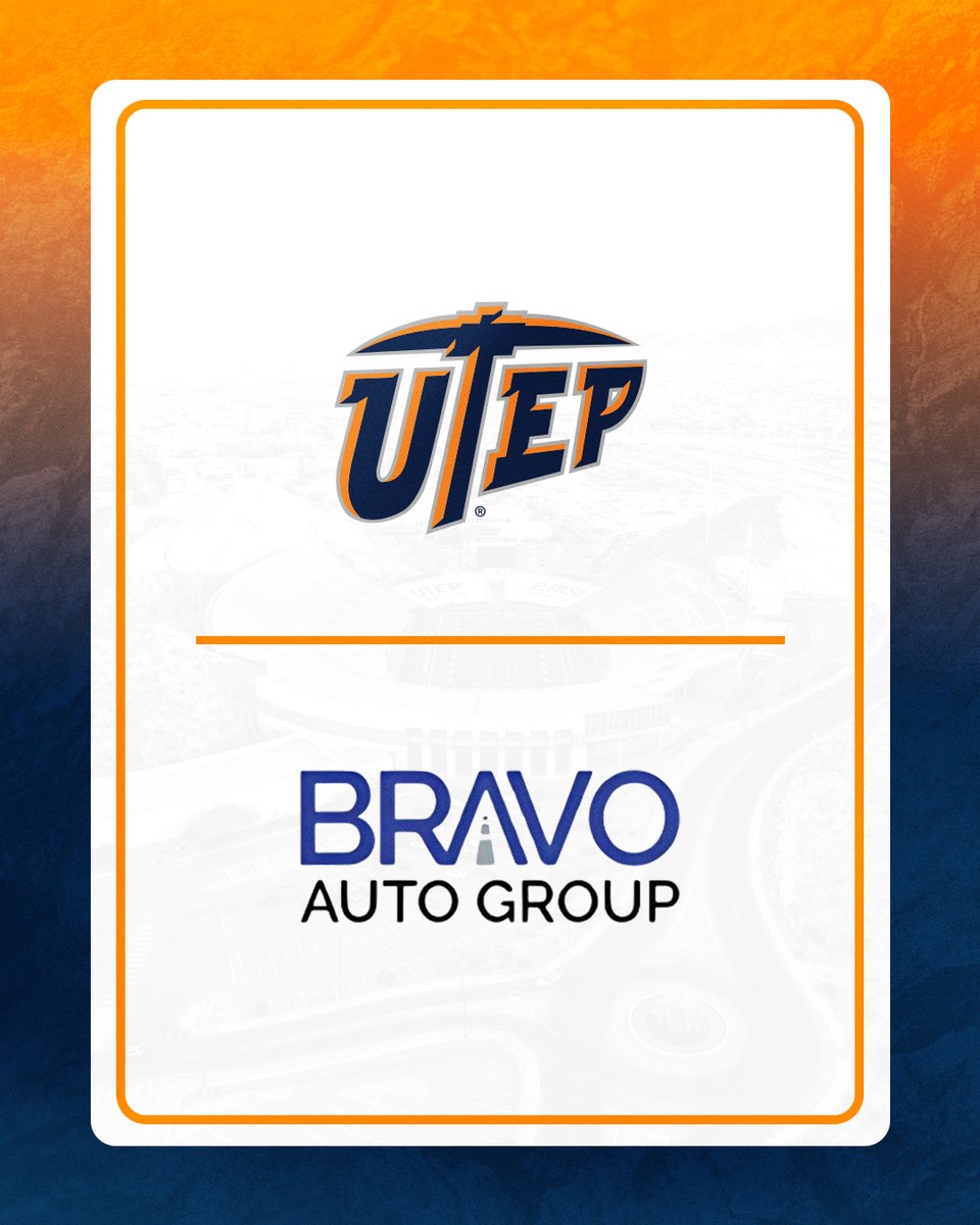 UTEPAthletics's tweet image. Driving into a new season!
Join us in welcoming Bravo Auto Group to the UTEP Athletics sponsorship family. With a strong commitment to El Paso, they’re helping us go the extra mile—on and off the field!
#PicksUp