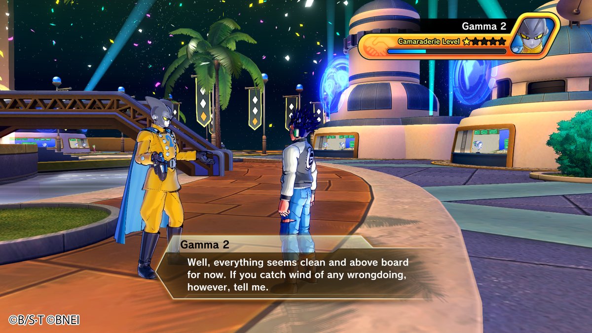dragonballgames's tweet image. Reach the MAX Camaraderie Level and clear quests to receive costumes and special skills for Gamma 2. #DBXV2