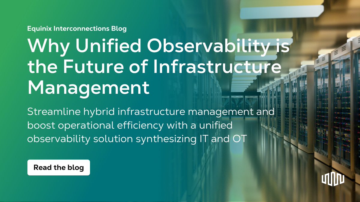 Overwhelmed by endless IT &amp; OT system data?

Unified observability is the key. At #Equinix, we’re driving clarity and efficiency to simplify complex infrastructures. See how: eqix.it/3TjrRfN