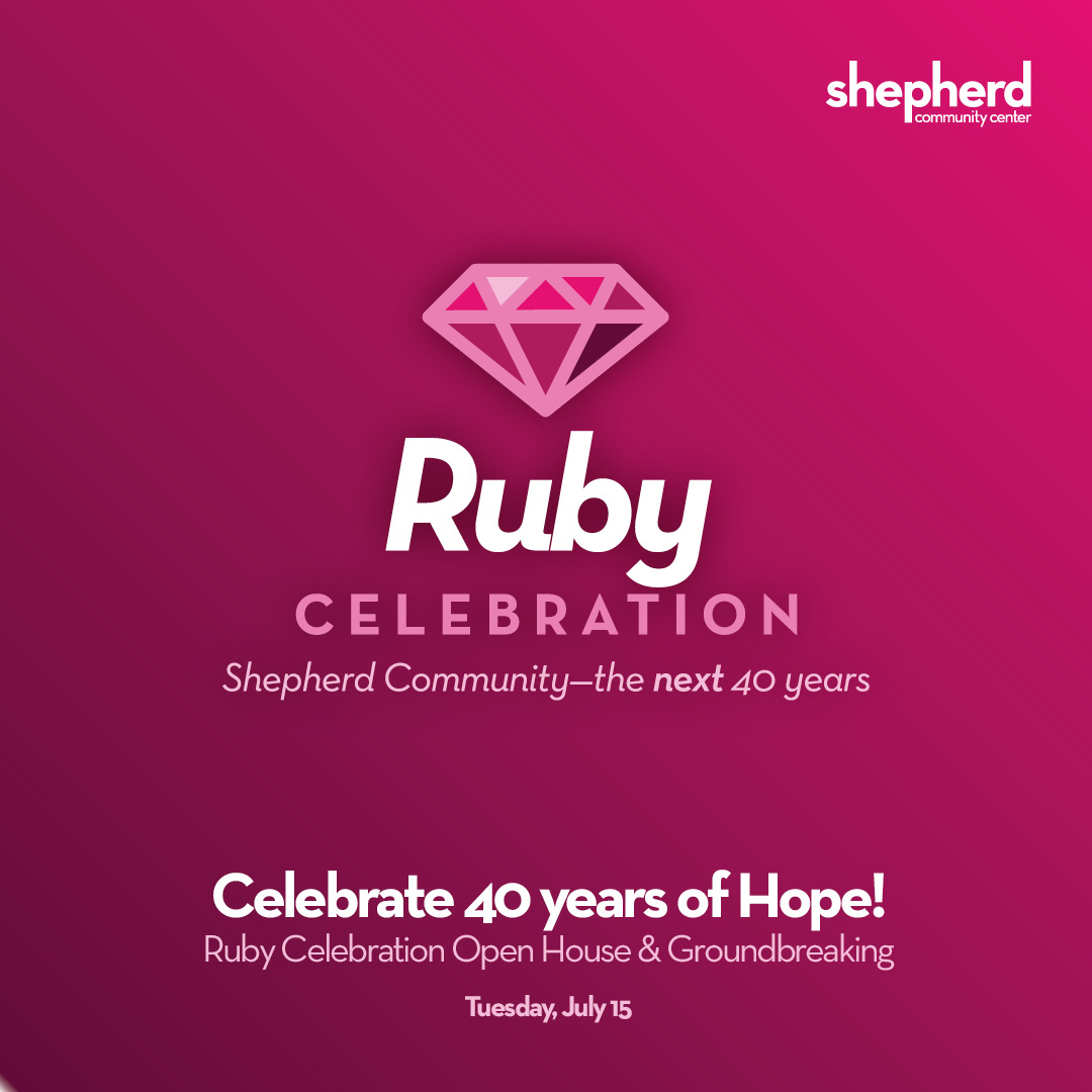 Join us next Tuesday, July 15 from 5 – 8 pm as we celebrate 40 years of hope and break ground for our new Shepherd Community Health and Wholeness Center.

Enjoy: appetizers, tours of the facility &amp; fellowship

Learn more &amp; register for this FREE event at ShepherdRubyCelebration.eventbrite.com/?utm_source=tw…