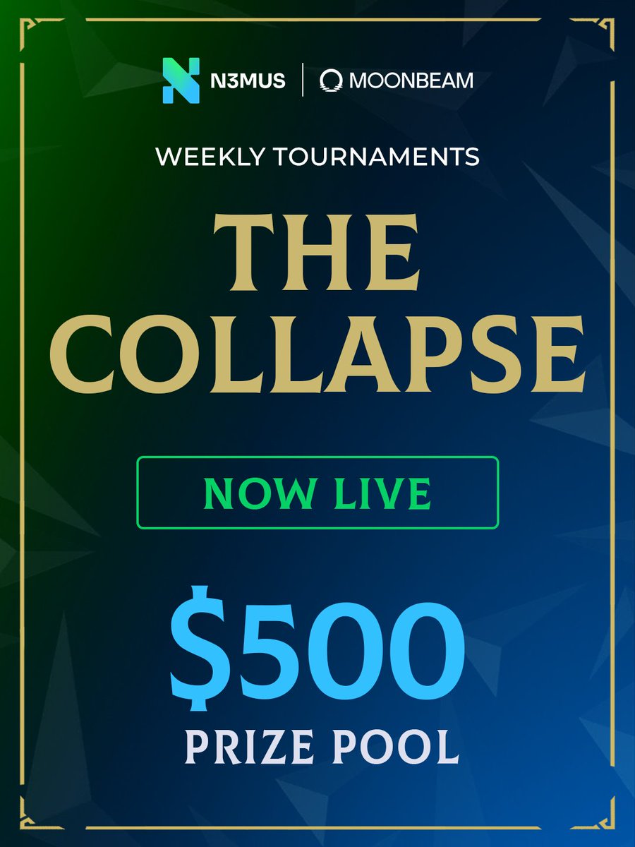 Olderfall's tweet image. THE COLLAPSE is LIVE ⚔️
The siege shattered what little order remained.
Now it's underground bets, cursed weapons, and raw survival.
No rules means one thing for a #FALLEN a better chance at surviving.
💰 $500 in rewards
👉hub.n3mus.com/tournaments/th…
@MoonbeamNetwork | @N3musFdn