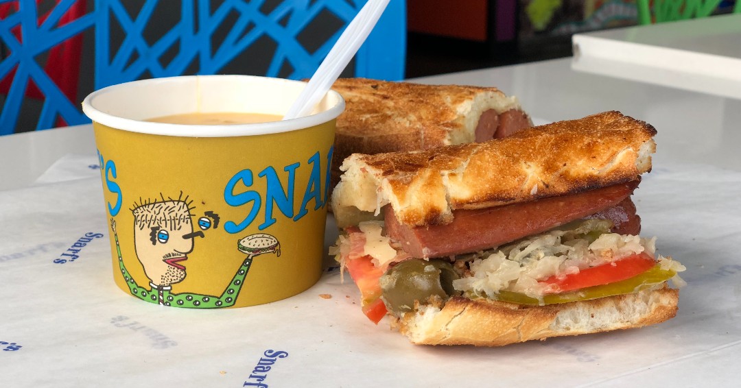 Who likes saurkraut? Then you'll love our German Dog loaded with bacon, cheese, horseradish and all the toppings!