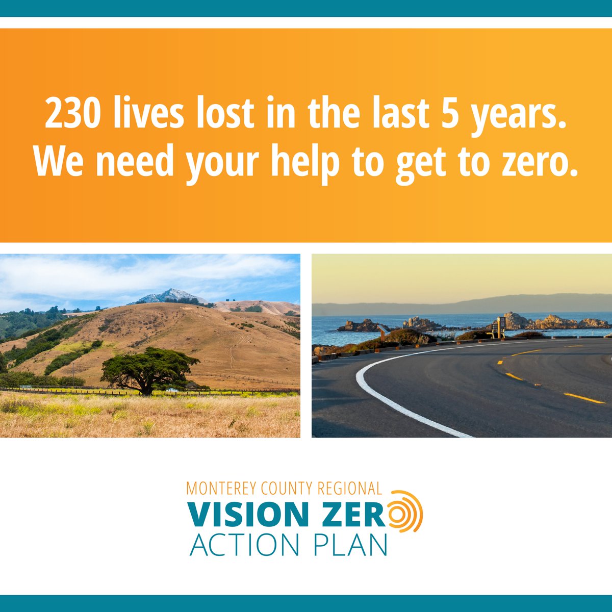 TAMC is looking for feedback on roadway safety issues throughout Monterey County. Share your thoughts on which roads feel unsafe by taking the survey (link below) or visiting the Vision Zero booth at the Castroville Farmer's Market this Thursday from 2:00-7:00pm.