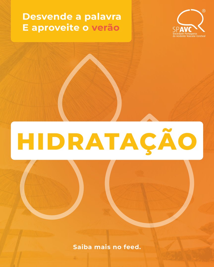 SPAVC_pt's tweet image. 💧 Adivinhou? A palavra escondida é hidratação!
Leia no Facebook da SPAVC algumas recomendações para uma boa hidratação nos meses de verão.
#SPAVC #DesvendeAPalavraAproveiteOVerão #VerãoComSaúde #PrevençãoAVC #AnagramaSaudável
