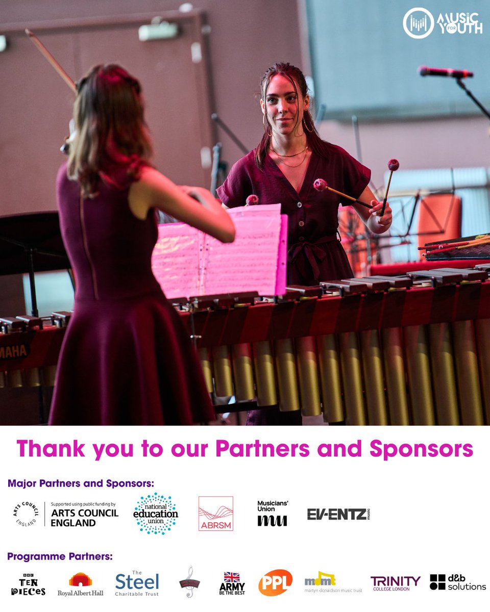 🙏 A huge THANK YOU to all of our amazing partners and sponsors who help make the Music for Youth National Festival 2025 possible! 🎉

#ThankYou #MusicForYouth #mfynationalfestival25