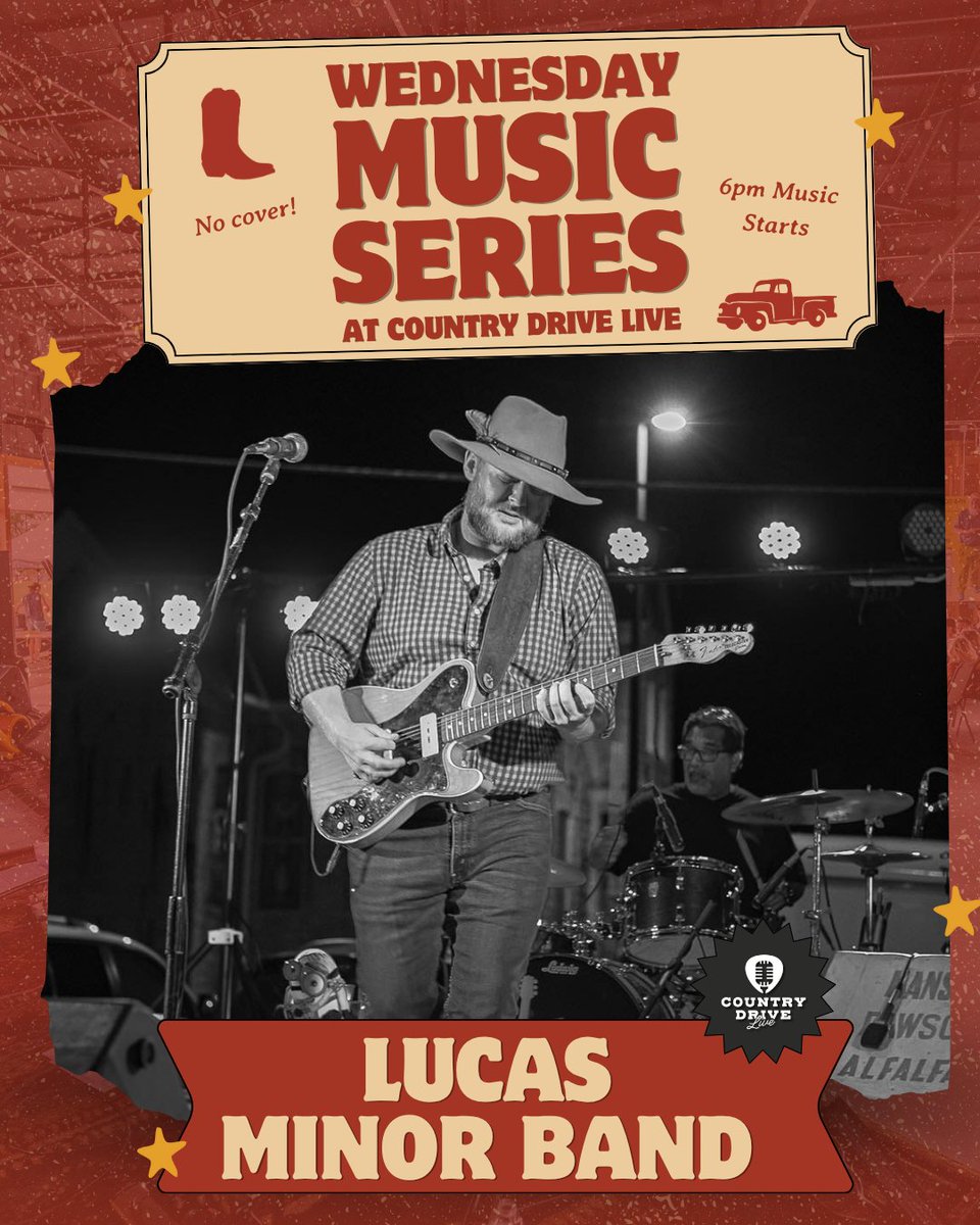 Countrydrvelive's tweet photo. Join us tonight for our Wednesday Live Music! Always free to get in, and we've got great food trucks and drinks! Music start at 6pm 🔥

#CountryDriveLive https://t.co/mk5JfR5GaJ