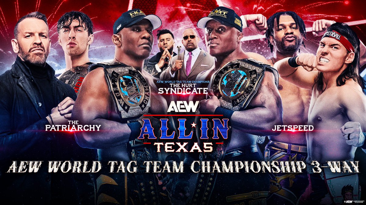 GlobeLifeField's tweet image. TAG TEAM CHAMPIONSHIP ⚡️
Who do you have winning the @AEW World Tag Team Championship 3 Way on July 12th HERE at Globe Life Field??
Secure your tickets TODAY⬇️
🎟️: l8r.it/hbTY