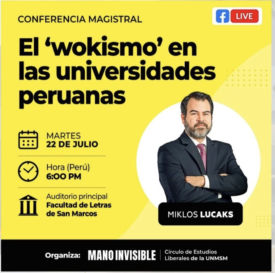 ¿Ustedes creen que los terruquitos de San Marcos le permitirán hacer una conferencia anti woke a Miklos en el alma mater del terrorismo peruano? Justamente en la Facultad de Letras. Quiero verlo.