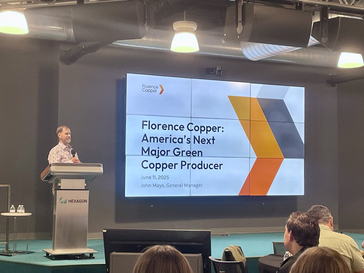 Florence Copper GM John Mays recently presented to the Society for Mining, Metallurgy &amp; Exploration (SME) Tucson Section. Thank you to SME Tucson for the invitation to share more about Florence Copper &amp; our path to becoming America’s next green #copper producer.

<a href="/TasekoMines/">Taseko</a>