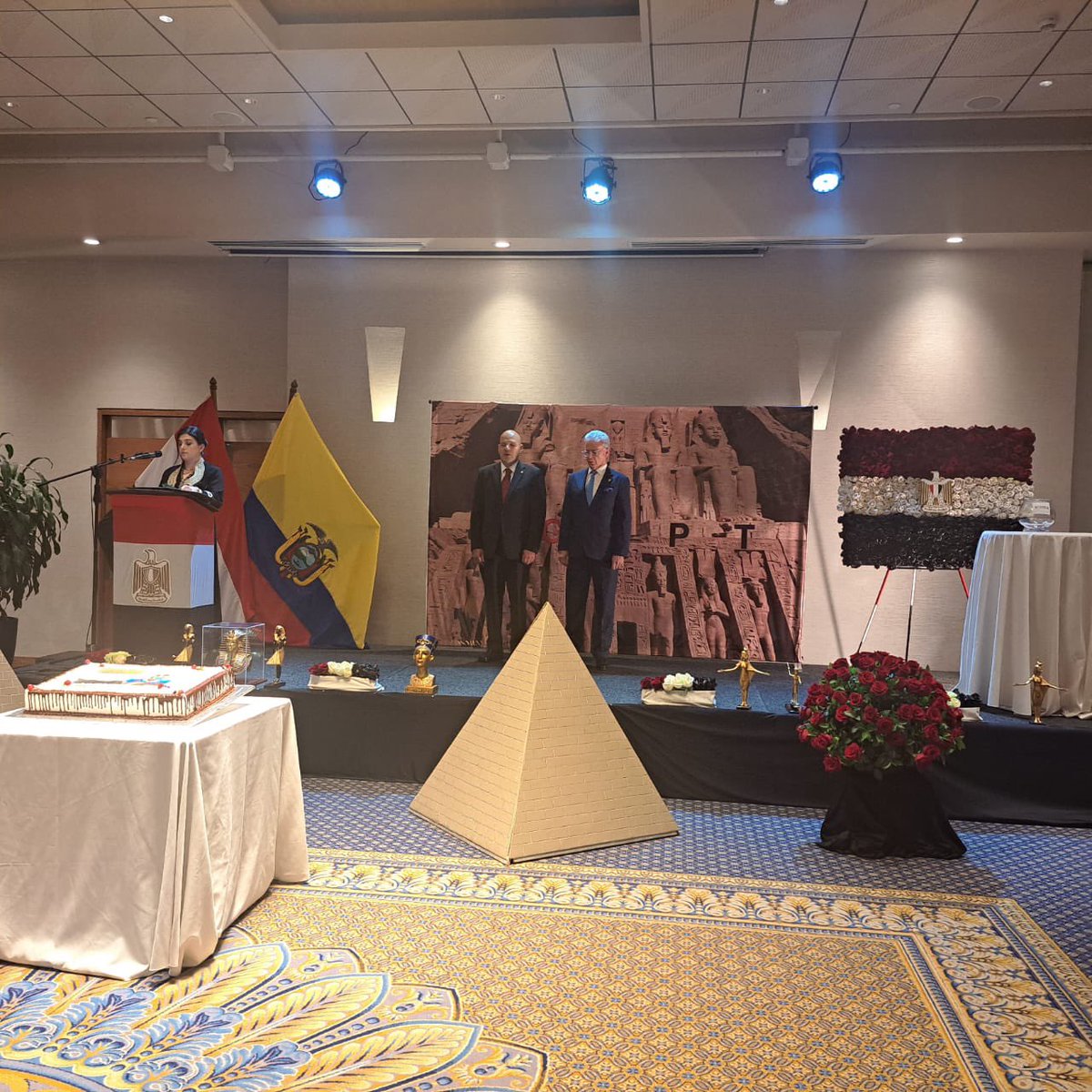 HiltonQuito's tweet photo. 🇪🇬 Fue un honor recibir a la Embajada de la República Árabe de Egipto en Ecuador con motivo de su Día Nacional. 
Un evento que reforzó nuestros lazos culturales y diplomáticos. Gracias por elegirnos. 

#Hilton #HiltonQuito #EmbajadaDeEgipto #Diplomacia #Quito https://t.co/ZrcYDpK7GK