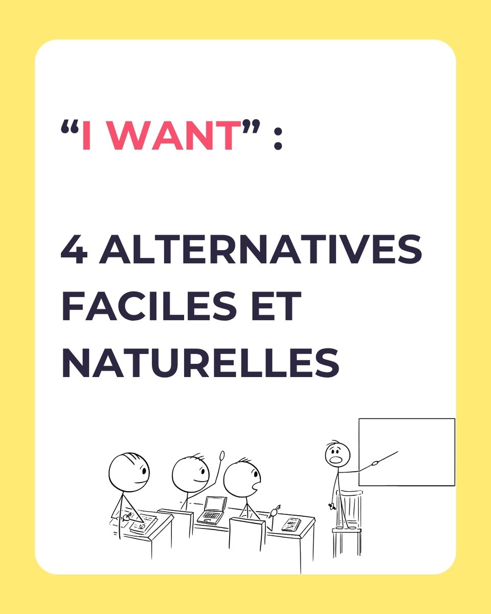 anglify_fr's tweet photo. Tu utilises toujours “I want” ?
Pas grave, mais… il existe plein d’expressions simples pour varier et sonner plus fluide 🤓

#AnglaisFacile #ApprendreLanglais #ParlerAnglais #Anglify #AnglaisDébutant #OserParler #VocabulaireAnglais #ExpressionAnglaise #IWantAlternatives https://t.co/xy8UzHa8Kv