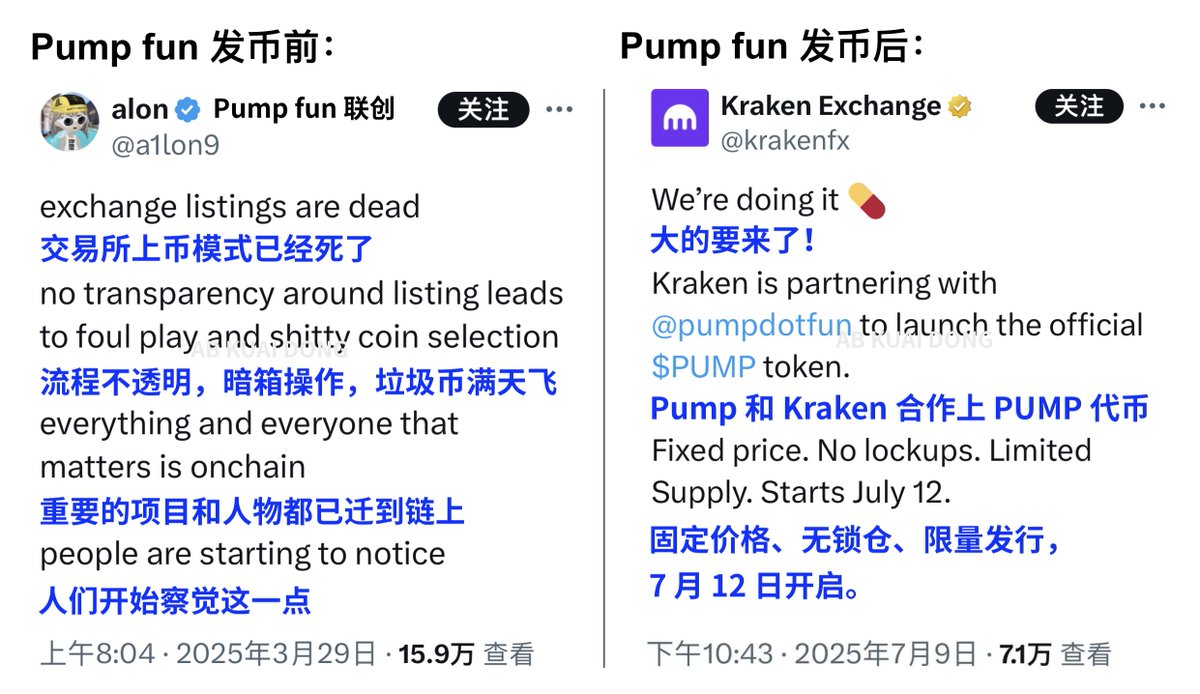 _FORAB's tweet photo. 发币前：中心化交易所上币已死。
发币后：PUMP 上所，大的要来了！

还是 Pump fun 牛哇，项目方们学的点。 https://t.co/udyvlIztQu