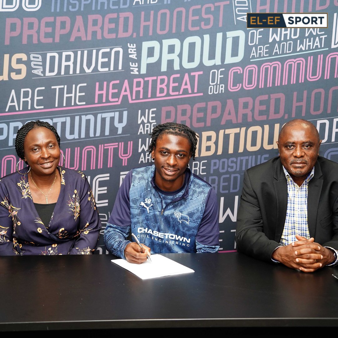 elefsport's tweet photo. Contract signed.

Congratulations to Johnson Osong on signing his first professional deal with @dcfcofficial 

A great step forward for a committed young player.

We’re proud to support him.

#ELEFSPORT #JohnsonnOsong #DerbyCounty #FirstProContract #FootballDevelopment https://t.co/Atg0gkgn7W