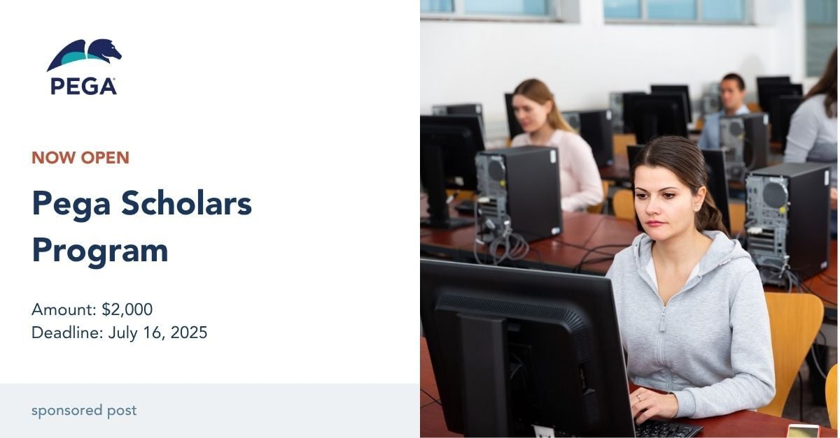 Scholarship America (@scholamerica) on Twitter photo Just one week left for eligible computer science and technology majors to apply for the $2,000 <a href="/pega/">Pegasystems</a> Scholars Program! If youāre a current college undergraduate in one of the eligible countries, visit hubs.ly/Q03rr4rH0 before 7/16 to learn more details and apply! Just one week left for eligible computer science and technology majors to apply for the $2,000 <a href="/pega/">Pegasystems</a> Scholars Program! If youāre a current college undergraduate in one of the eligible countries, visit hubs.ly/Q03rr4rH0 before 7/16 to learn more details and apply!