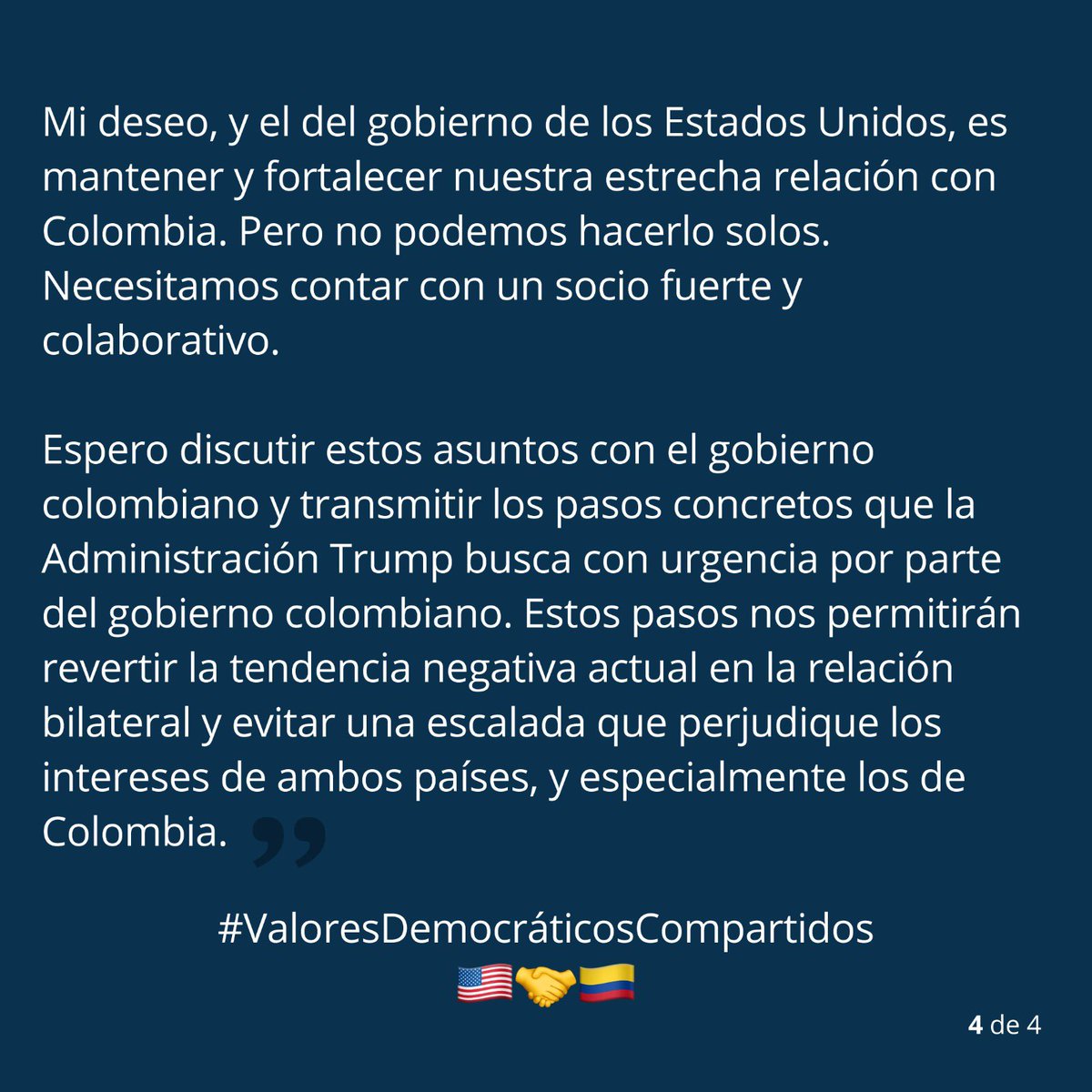 Declaración del Encargado de Negocios John T. McNamara.