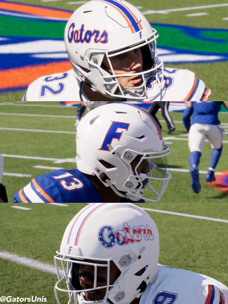 Florida Gators: Modern Alts is now available in CFB26 🐊

- Swamp Green Uniform 🟢
- ‘15-‘17 White Helmet ⚪️
- ‘18-‘19 White Helmet ⚪️
- ‘21 9/11 Tribute Helmet 🇺🇸

Search “GatorsUnis” to download #CFB26