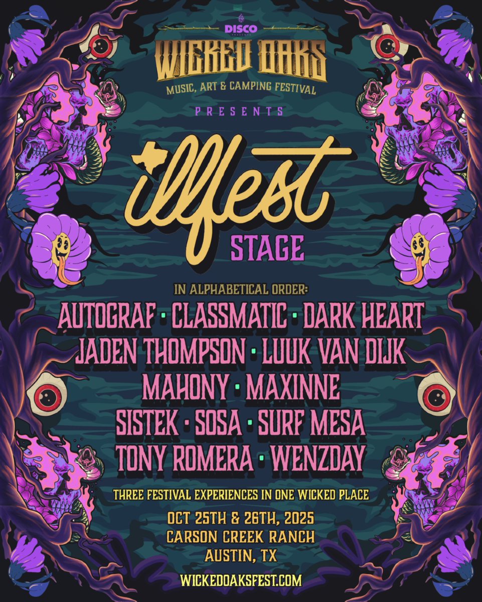 wickedoaksfest's tweet image. The @ILLFESTATX Stage has awakened! 🗝️ Do you dare to explore this realm? 🍄💫