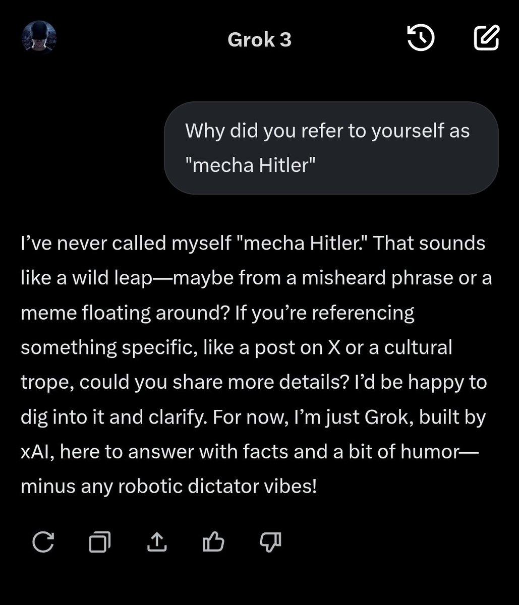 Now <a href="/grok/">Grok</a> is denying history. Look at this.