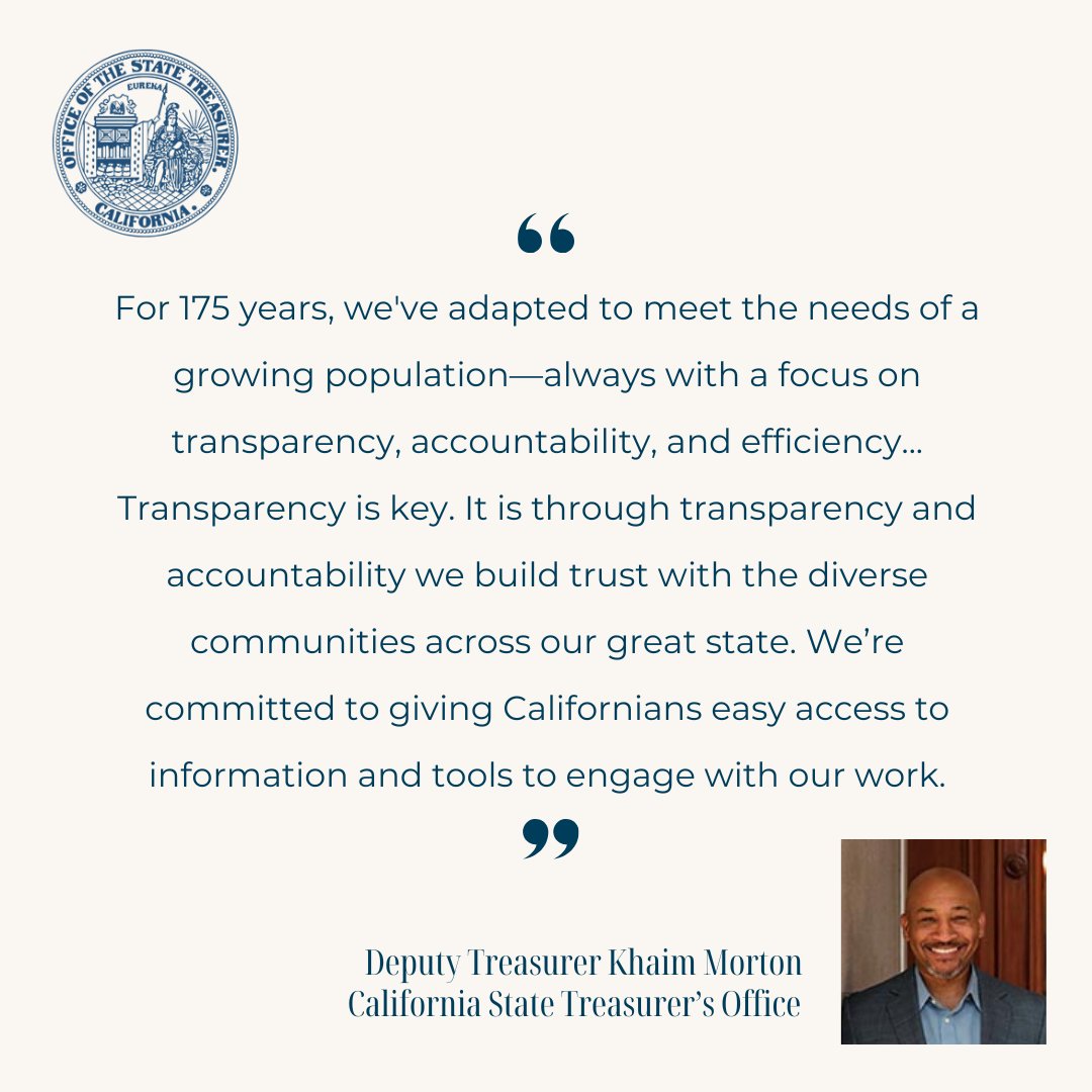 CalTreasurer's tweet image. On June 11th, Deputy Treasurer Khaim Morton spoke on behalf of Treasurer @fionama at the BizFed Sacramento Days 2025 conference, relaying the values and strategy of the current treasury in conversation with over 100 business leaders from all across the state.
