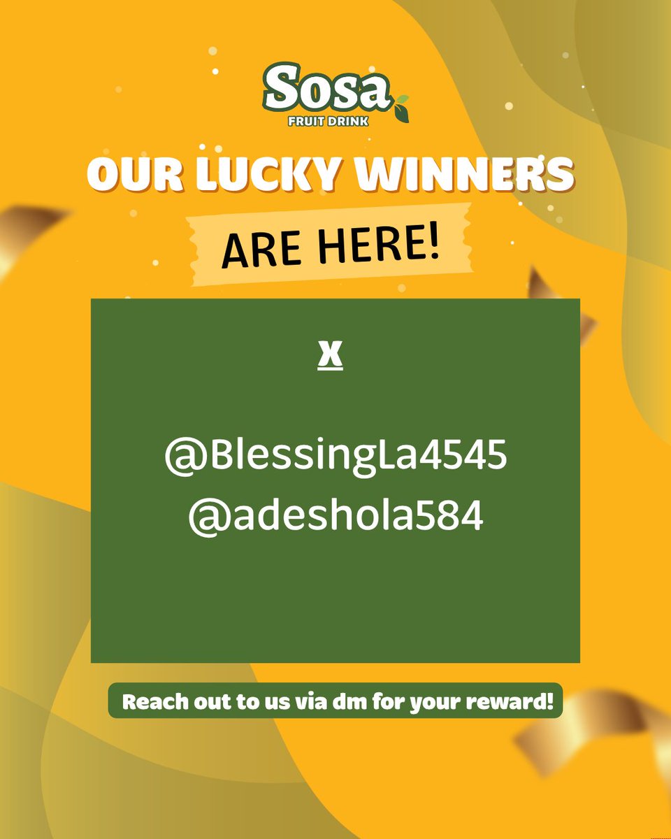 Sosafruitdrink's tweet photo. Big cheers to our engagement champs.
Your energy was unmatched.
To everyone who joined the fun, you’re still a part of this winning moment. Thank you for making Superwoman's engagement extra special.
#SOooSmooth #SosaFruitDrink #CatchASmoothBreak https://t.co/hiqpYTt3R8