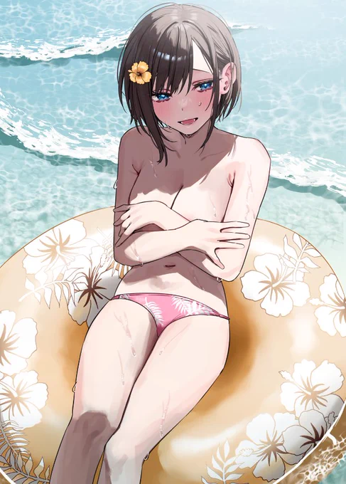 暑くて脱いじゃった……!? #ふたごま