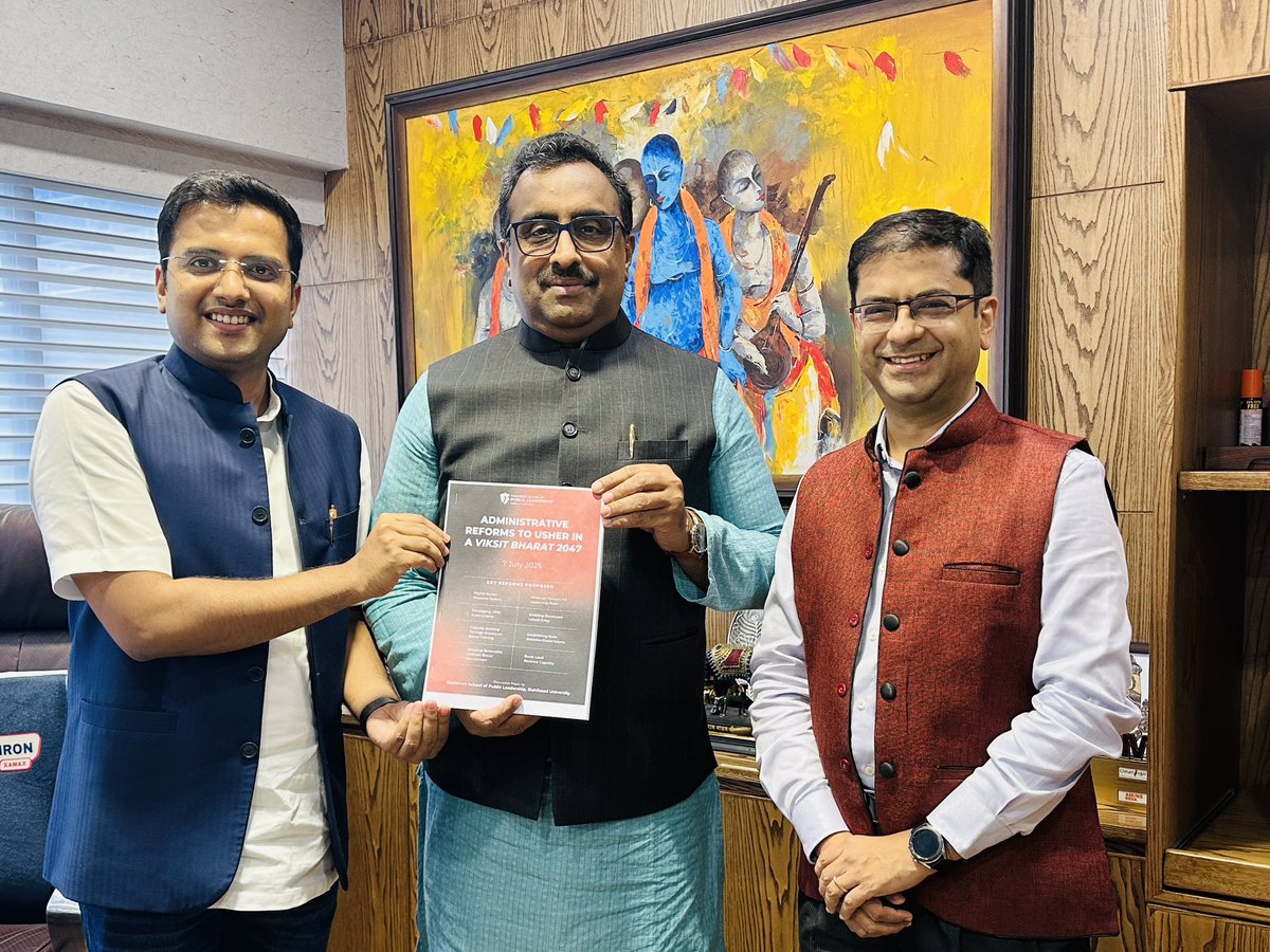 Sahil Aggarwal (@sahilagg92) on Twitter photo Presented our discussion paper on Administrative Reforms to <a href="/rammadhav_/">Ram Madhav</a> ji and got insights from his decades of work, ranging from grassroots volunteering to national politics to international relations.
<a href="/shobweet/">shobhit mathur</a> <a href="/indfoundation/">India Foundation</a> <a href="/rashtramspl/">Rashtram School of Public Leadership, RU</a> Presented our discussion paper on Administrative Reforms to <a href="/rammadhav_/">Ram Madhav</a> ji and got insights from his decades of work, ranging from grassroots volunteering to national politics to international relations.
<a href="/shobweet/">shobhit mathur</a> <a href="/indfoundation/">India Foundation</a> <a href="/rashtramspl/">Rashtram School of Public Leadership, RU</a>