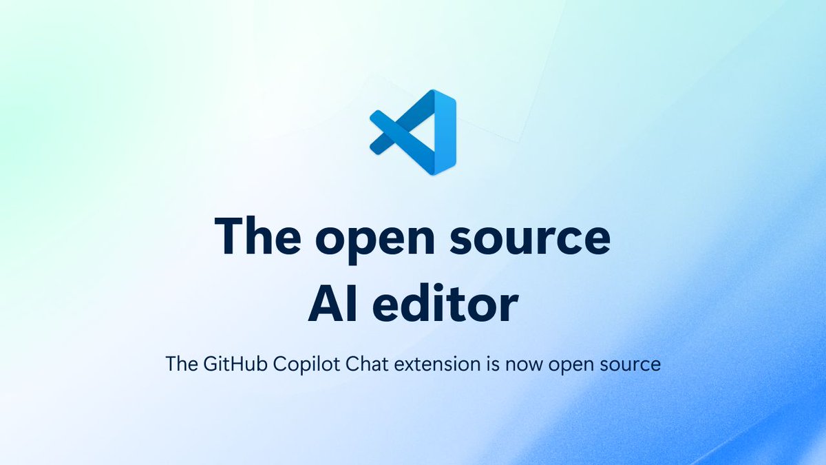Visual Studio Code (@code) on Twitter photo In case you missed it: <a href="/code/">Visual Studio Code</a> has reached the first milestone as the open source AI editor.
Read more about why we decided to open source the AI capabilities, how you can contribute, and what's next: aka.ms/oss-ai-editor In case you missed it: <a href="/code/">Visual Studio Code</a> has reached the first milestone as the open source AI editor.
Read more about why we decided to open source the AI capabilities, how you can contribute, and what's next: aka.ms/oss-ai-editor