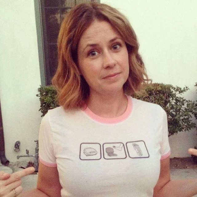 Jenna diz: Às vezes vejo comentários tipo: 'Supera The Office, já faz tempo! Você ainda tá falando disso?' e eu penso: 'Ah, desculpa, mas eu fiz uma coisa super legal e nunca vou me cansar disso. Foi incrível.' Tenho muito orgulho disso. Tipo, por que eu superaria isso, sabe?