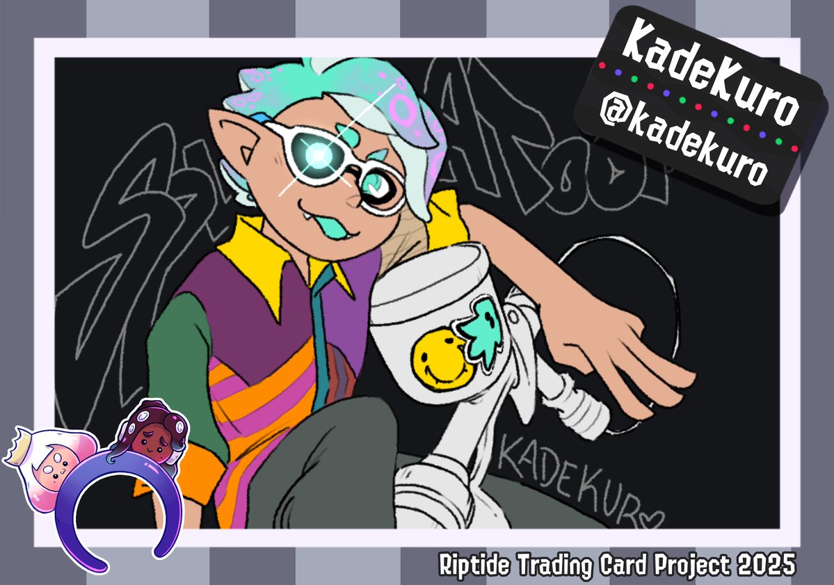 splatLANart's tweet image. Presenting @kadekuro today!
"The best part of Riptide is friends, whether that's playing, sharing meals, or meeting new ones! As for me, I'm looking forward to sharing my card with everyone!"
Be sure to greet KadeKuro and get their card at Riptide! π