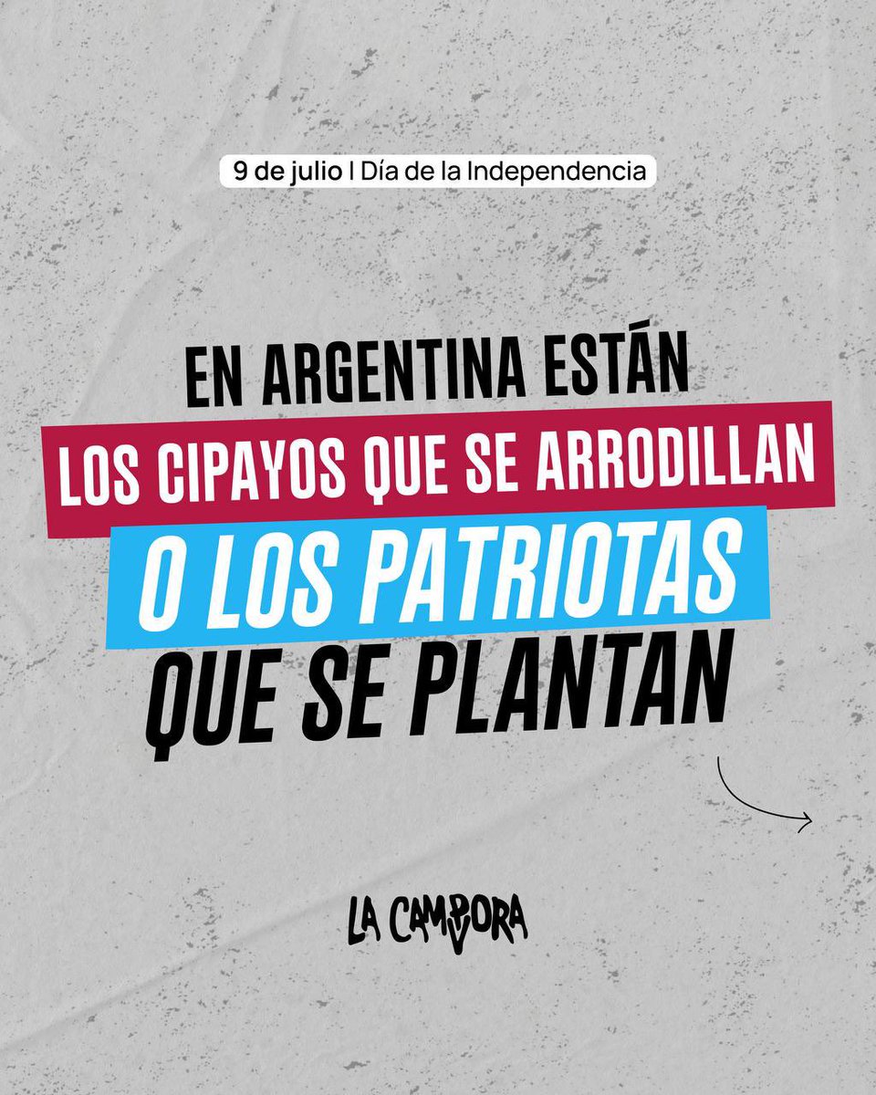 Mirá que distintos somos: Patria sí, Colonia no.

#9DeJulio 🇦🇷