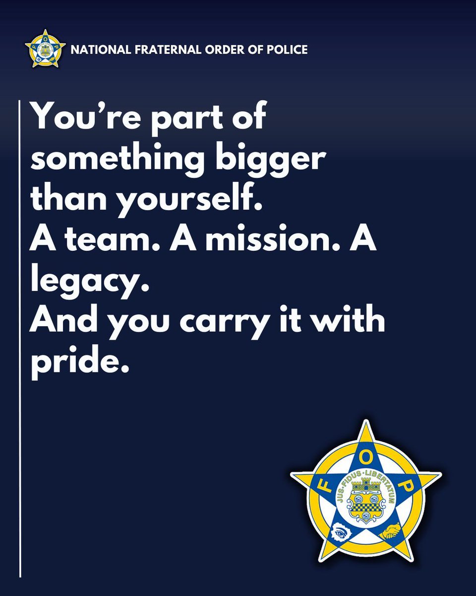 GLFOP's tweet photo. You’re part of something bigger than a shift.
This is legacy — and you carry it with pride.

#TeamBlue #PoliceLegacy #MoreThanAJob #ServeProud https://t.co/J3Gjhfn6QL