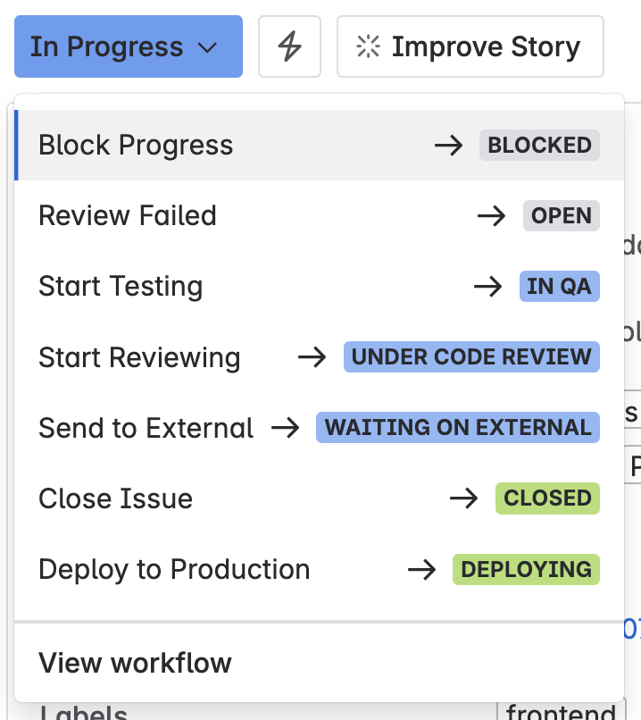 Have to hand it to <a href="/Jira/">Atlassian Jira</a>’s design team for consistently making downgrades when changing things.

Like today, when all the status badges have colors with worse text contrast. Evert one has less contrast. I can barely read the black on blue.