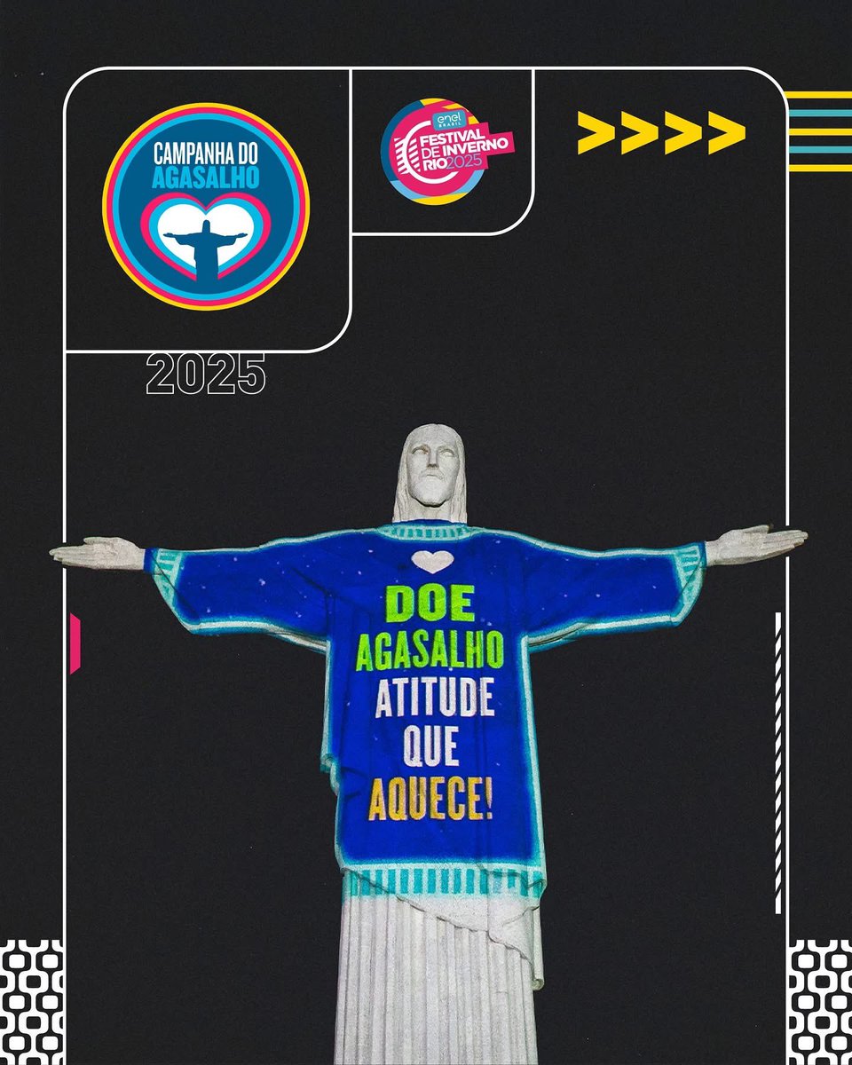 updateswiftbr's tweet photo. CONVOCAÇÃO DOS SWIFTIES 🚨

Recebemos um convite especial do Santuário do Cristo Redentor: participar da Campanha do Agasalho 2025, que arrecada roupas e cobertores para pessoas em situação de vulnerabilidade.

A meta é arrecadar 10 toneladas, e contamos com vocês para chegar lá. Tem pontos de coleta espalhados pelo Rio.

Vamos deixar todos eles no tweet abaixo. É hora de mostrar, mais uma vez, a força dos Swifties fora dos palcos. 🌟🙏🏻