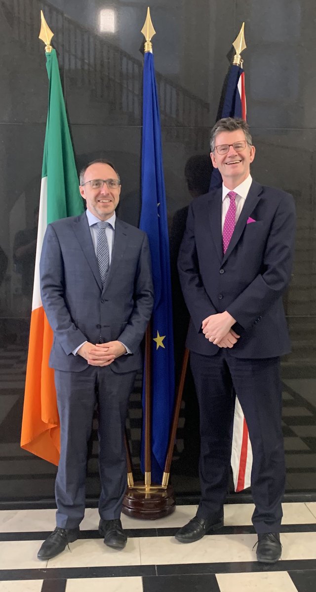 PJohnstonFCDO's tweet image. Delighted to meet @RobertTroyTD @IRLDeptFinance today, following his visit to London @hmtreasury last week. UK and Ireland have deep shared interests in economic security and resilience and we look forward to Ireland’s EU presidency. @Paschald