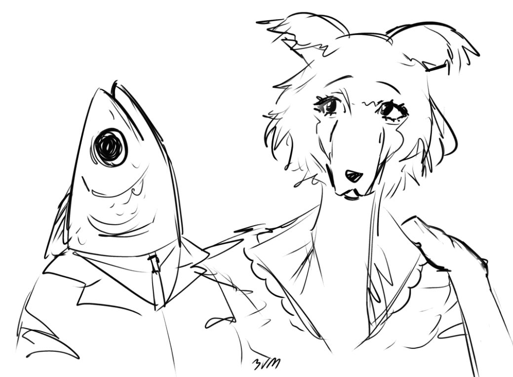 3vmva's tweet photo. Juno and that one goddamn news reporter 
#BEASTARS #SpongeBob https://t.co/ZYPLnV4Z5S