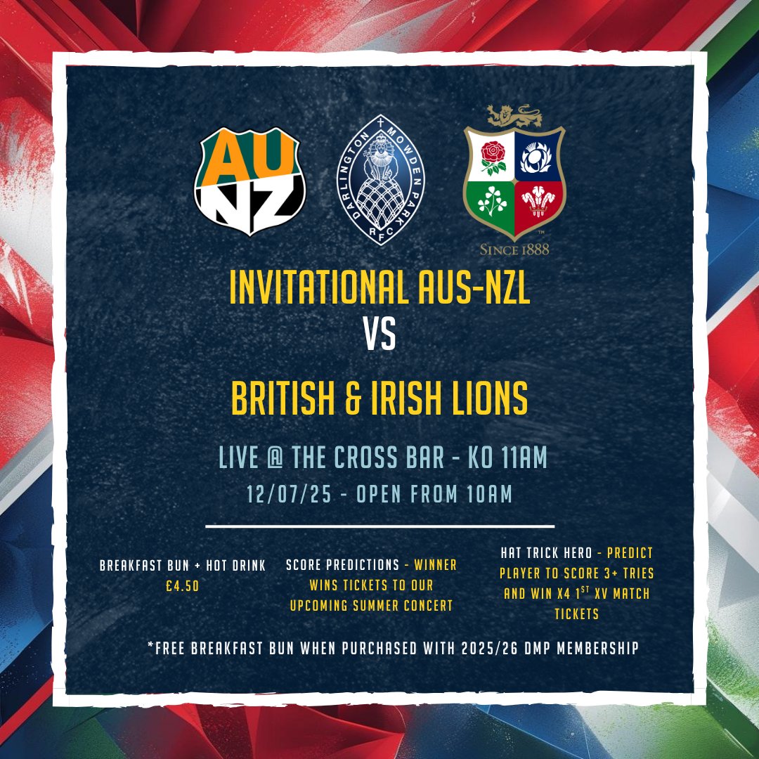 🏉Lions vs AU-NZ showdown LIVE at The Cross Bar!

📺 Catch all the action on the big screens

🕙 Doors open 10am | Refreshments available 🍳☕️ 🍺

#MowdenFamily
