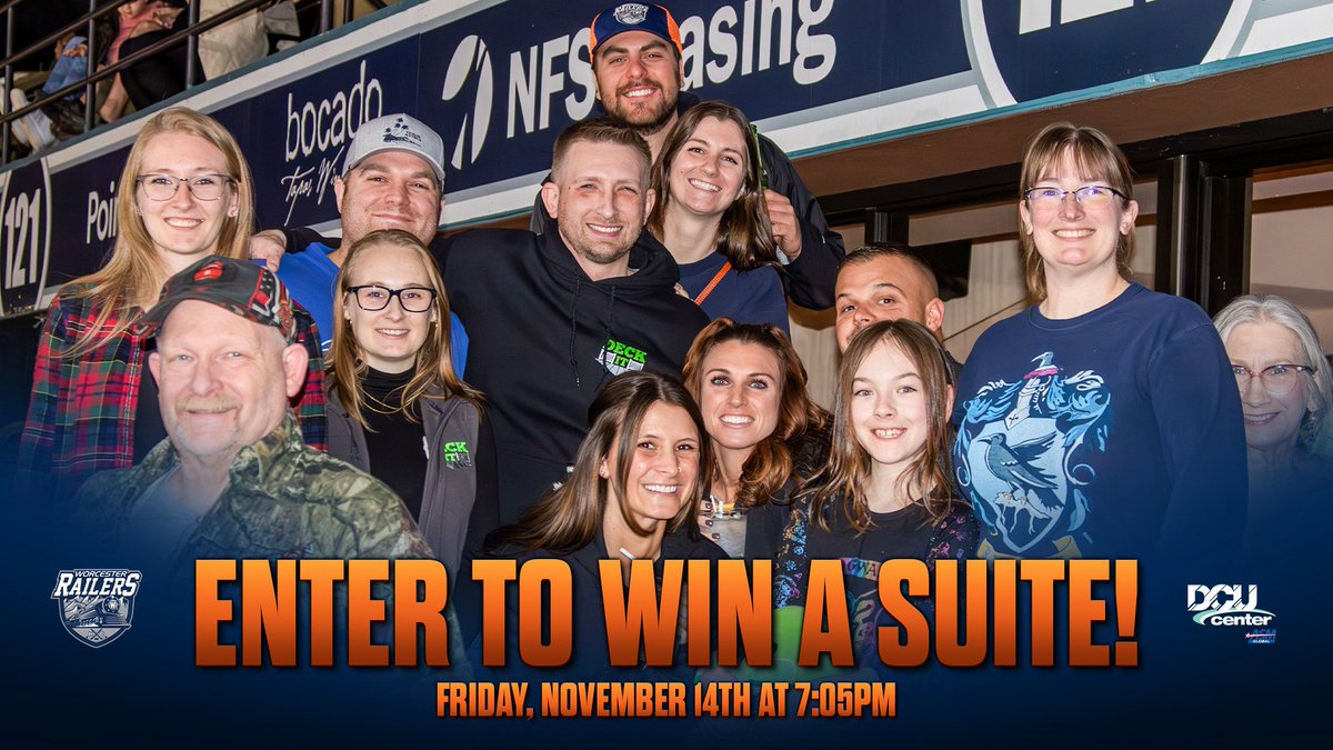 Worcester Railers (@railershc) on Twitter photo WIN A FREE SUITE ‼️🌟
Live the suite life with the Railers! We’re giving away a FREE suite to our game on Friday, November 14th!
Use this link here to enter: railershc.com/contests/win-a…
#RailersHC #GetRailed <a href="/DCUCenter/">DCU Center</a> WIN A FREE SUITE ‼️🌟
Live the suite life with the Railers! We’re giving away a FREE suite to our game on Friday, November 14th!
Use this link here to enter: railershc.com/contests/win-a…
#RailersHC #GetRailed <a href="/DCUCenter/">DCU Center</a>