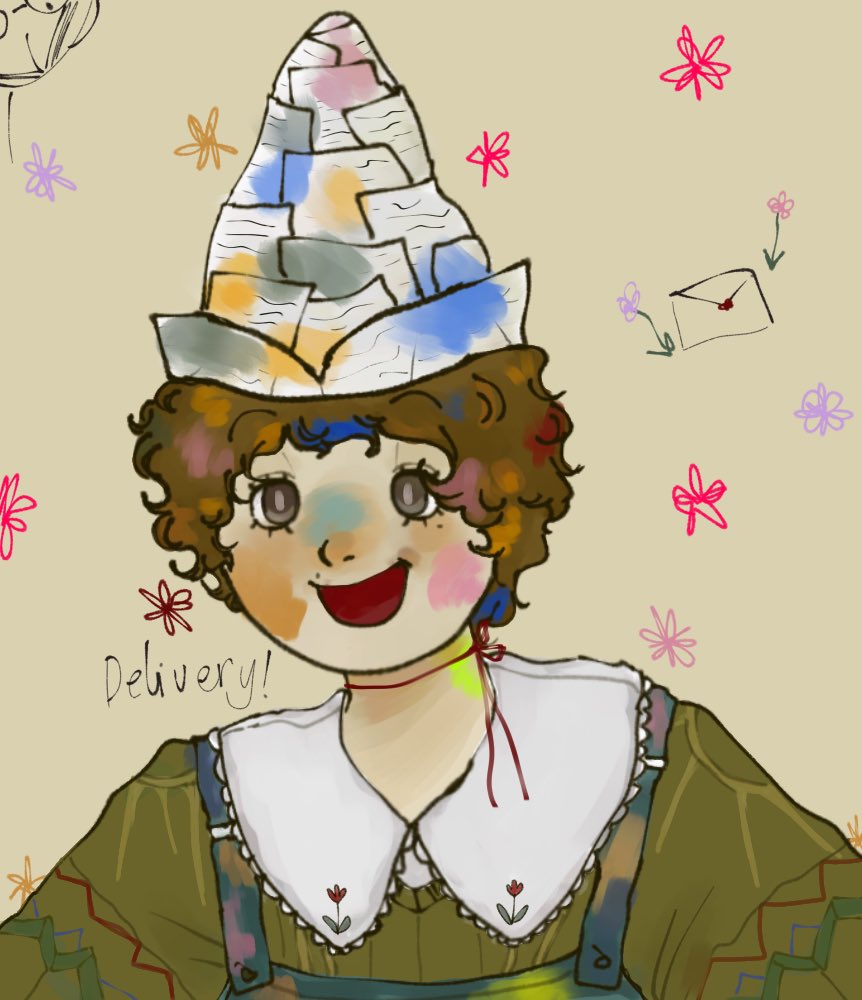 #artfight2025 
MAIL-MAN!
💌
<a href="/LittleLilacLamb/">Wren</a>