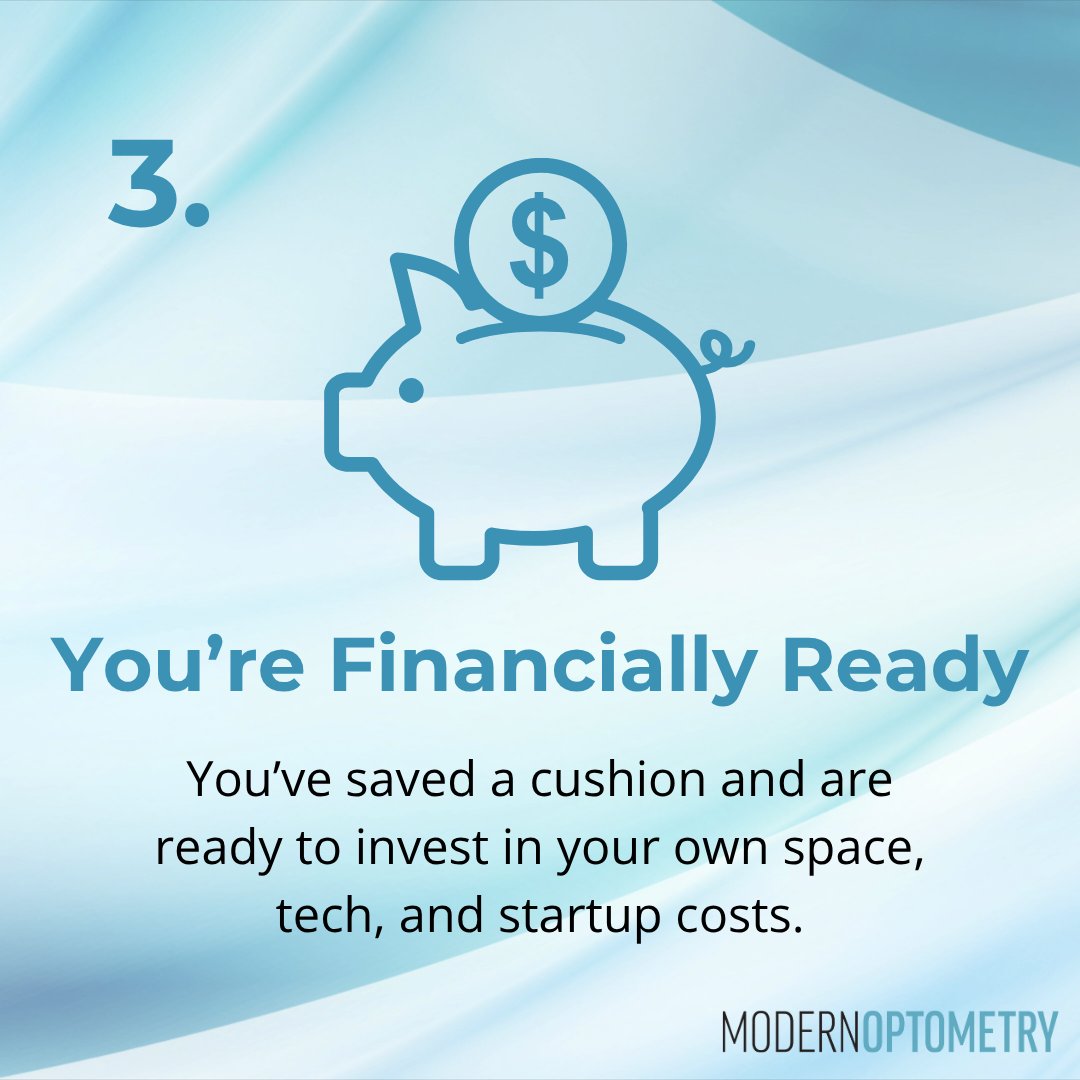 ModOptometry's tweet image. Ready to start your own practice? Check these signs from Rebecca Miller, OD! Full list: ow.ly/xars50WnfO6 #OptometryLife #PrivatePracticeJourney #ModernOptometry #EyeCareProfessionals #PracticeOwnership #OptometristTips