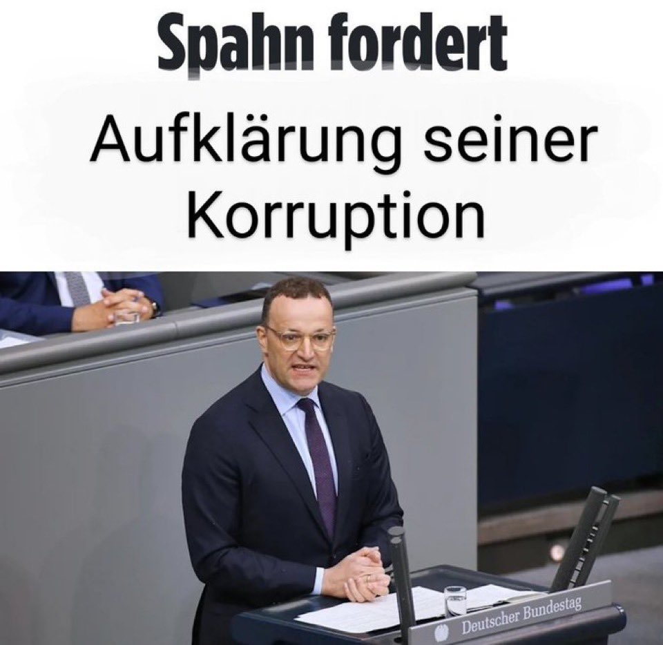 Faude Roland (@rolandfaude) on Twitter photo <a href="/cducsubt/">CDU·CSU</a> <a href="/jensspahn/">Jens Spahn</a> Das ist der größte Hohn an alle Bürger Deutschlands ,ausgerechnet von einem Spahn der sich gegen ein Untersuchungsausschuss stellt , damit seine ganzen schmutzigen Maskendeals keine Wahrheit finden! Dazu kosten noch die Schandtaten von Spahn die Bürger Deutschlands jeden Tag 1 <a href="/cducsubt/">CDU·CSU</a> <a href="/jensspahn/">Jens Spahn</a> Das ist der größte Hohn an alle Bürger Deutschlands ,ausgerechnet von einem Spahn der sich gegen ein Untersuchungsausschuss stellt , damit seine ganzen schmutzigen Maskendeals keine Wahrheit finden! Dazu kosten noch die Schandtaten von Spahn die Bürger Deutschlands jeden Tag 1