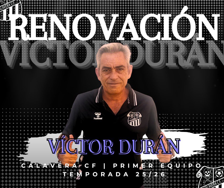 🎮🏴‍☠️  ¡𝑽𝙄𝑪𝙏𝑶𝙍 𝘿𝑼𝙍𝑨́𝙉 𝘼𝑪𝙀𝑷𝙏𝑨 𝑬𝙇 𝙅𝑼𝙀𝑮𝙊!

☠️ Nuestro técnico seguirá un año más comandando el barco del primer equipo, además de sus funciones como director deportivo del club. 

📊 Víctor intentará devolver al primer equipo a Segunda Andaluza.

#CreerEsPoder