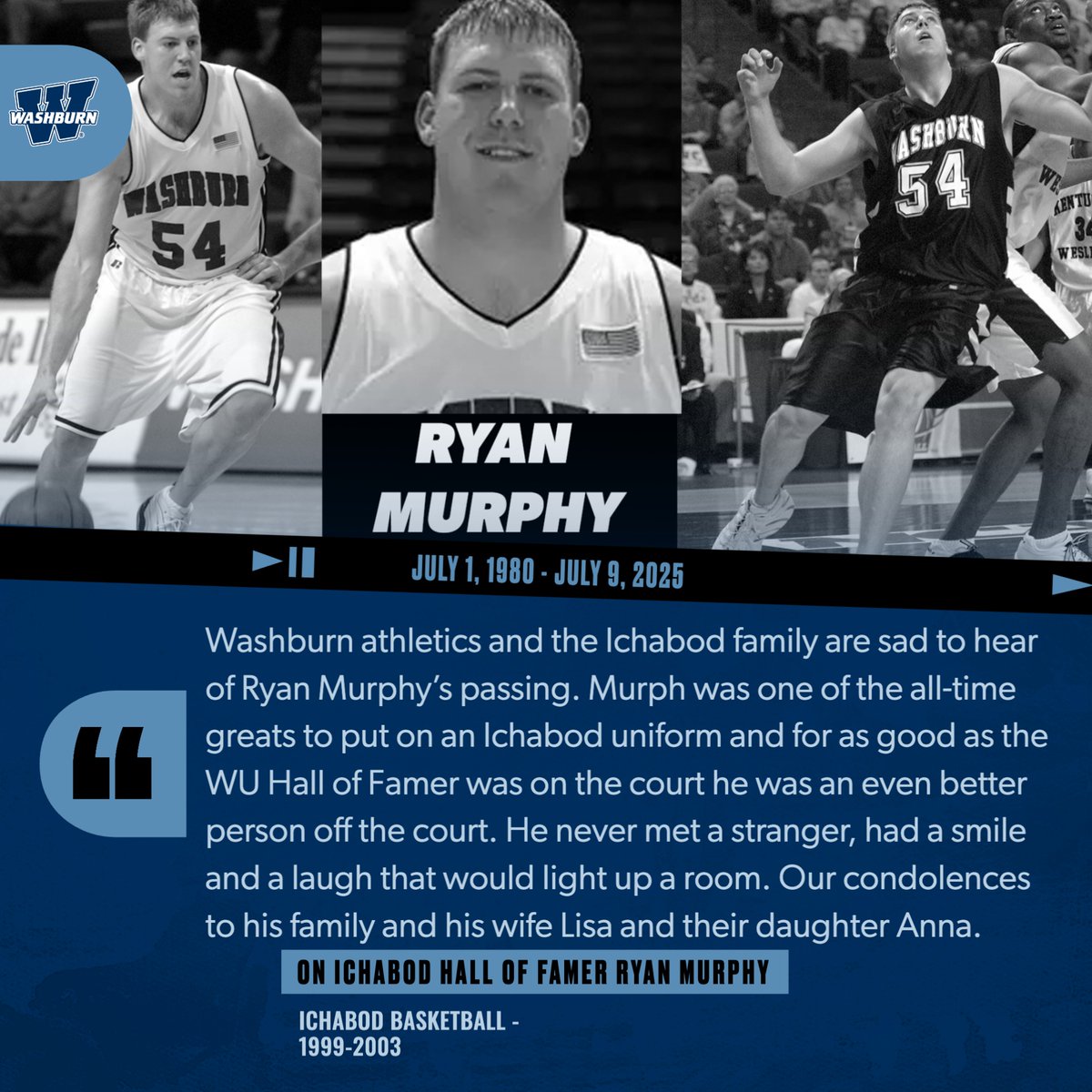 Our condolences go out to the family of Ichabod Hall of Famer Ryan Murphy.