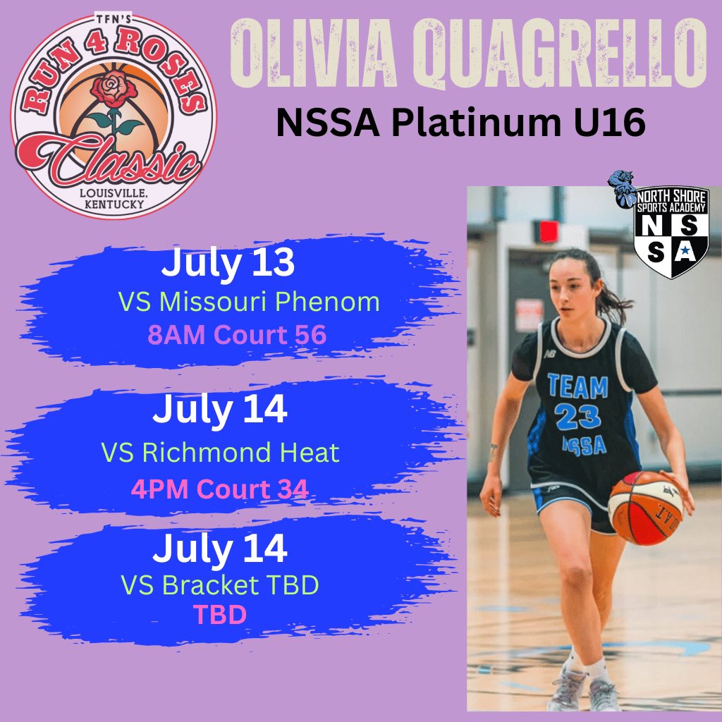 Here is my schedule for this upcoming <a href="/TFNsRun4Roses/">TFN's Run 4 Roses</a> tournament.  

<a href="/NSSABASKETBALL/">Team NSSA BASKETBALL</a> 
<a href="/Evohoops2027/">NSSA Girls_2027</a> 
<a href="/PrepGirlsHoops/">Prep Girls Hoops 🏀</a>
<a href="/PGHNewEngland/">Prep Girls Hoops New England</a> 
<a href="/HoopsBrooks/">Brooks Girls Basketball</a>